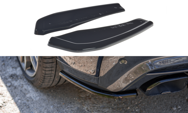 Maxton Rear Side Splitters For BMW X4 M-Pack G02 - Gloss Black