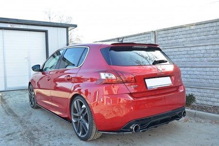 Maxton Central Rear Splitter Peugeot 308 Ii Gti (With Vertical Bars) - Gloss Black