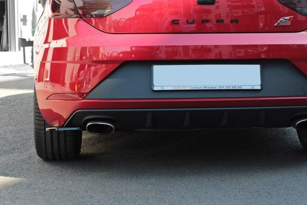 Maxton Rear Side Splitters V.1 Seat Leon Cupra Mk3 Fl Hatchback - Gloss Black