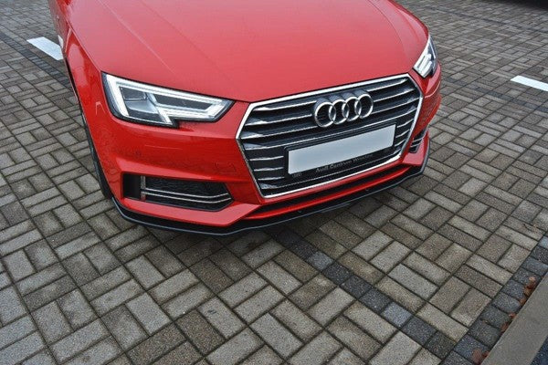 Maxton Front Splitter V.2 Audi S4 / A4 S-Line B9 - Gloss Black
