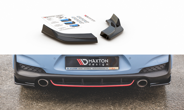 Maxton Rear Side Splitters V.3 Hyundai I30 N Mk3 Hatchback - Gloss Black