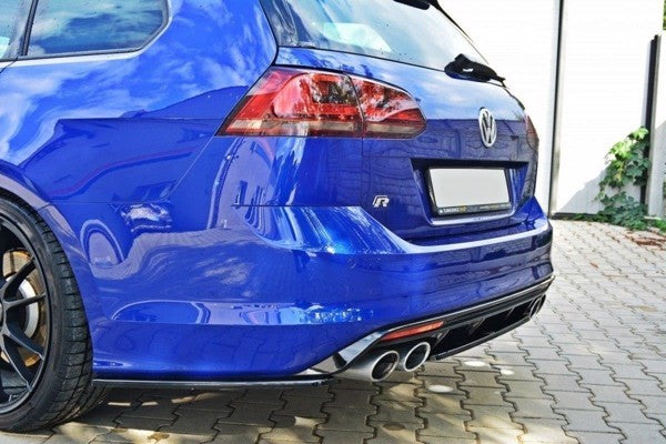 Maxton Central Rear Splitter VW Golf Mk7 R Estate (Without A Vertical Bar) - Gloss Black