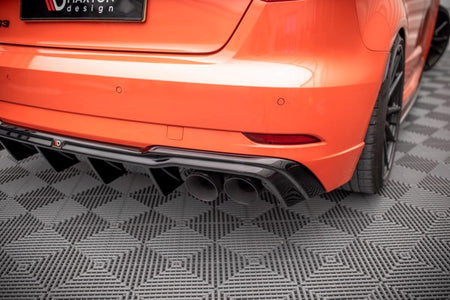 Maxton Rear Valance V.2  Audi RS3 8V Facelift - Gloss Black