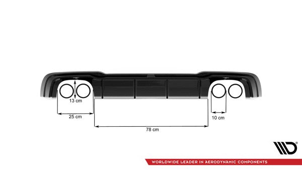 Maxton Rear Valance V.2  Audi RS3 8V Facelift - Gloss Black