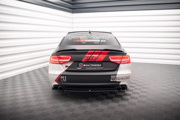 Maxton Central Rear Splitter For Audi S8 D4 - Gloss Black
