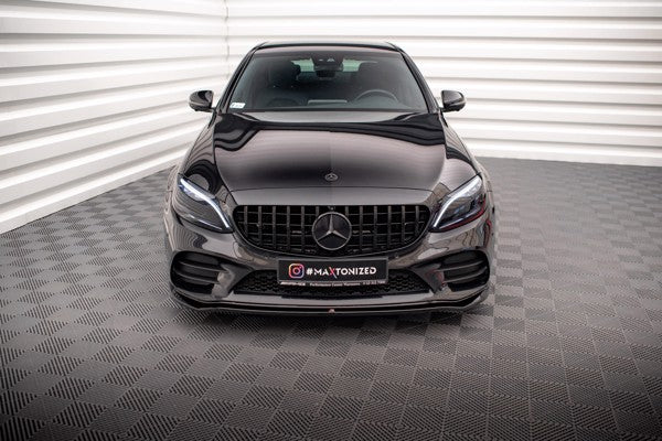 Maxton Front Splitter V.1 Mercedes-Benz C Amg Line / C43 Amg Sedan / Coupe W205 / C205 Facelift - Gloss Black
