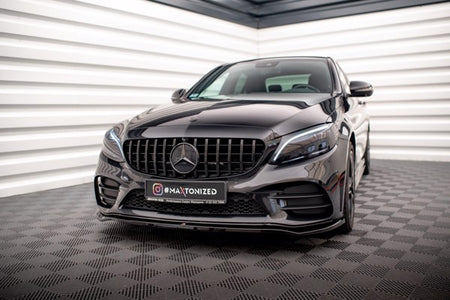 Maxton Front Splitter V.1 Mercedes-Benz C Amg Line / C43 Amg Sedan / Coupe W205 / C205 Facelift - Gloss Black