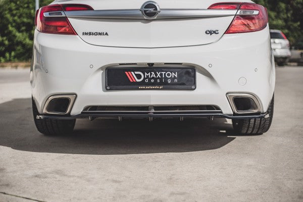 Maxton Central Rear Splitter (With Vertical Bars) Opel Insignia Mk. 1 Opc Facelift - Gloss Black
