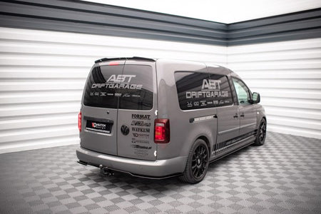 Maxton Central Rear Splitter For Volkswagen Caddy Long Mk3 Facelift - Gloss Black