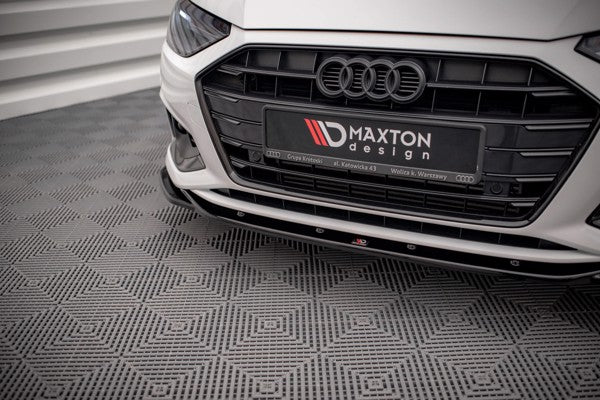 Maxton Front Splitter V.2 Audi A4 B9 Facelift - Gloss Black
