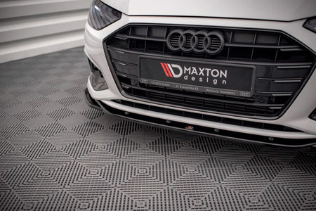 Maxton Front Splitter V.2 Audi A4 B9 Facelift - Gloss Black