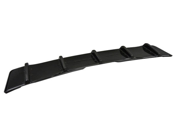 Maxton Central Rear Splitter Audi A5 F5 S-Line (With Vertical Bars) - Gloss Black
