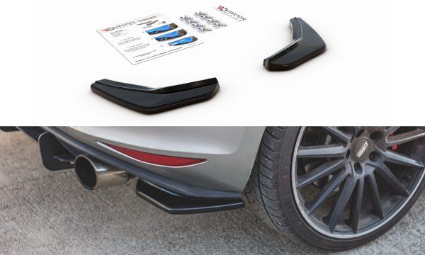 Maxton Rear Side Splitters V.2 VW Golf 7 Gti  - Gloss Black