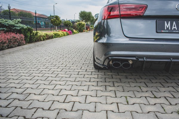Maxton Rear Side Splitters Audi S6 / A6 S-Line C7 Fl - Gloss Black