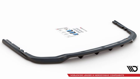 Maxton Central Rear Splitter (With Vertical Bars) BMW X7 M G07 - Gloss Black