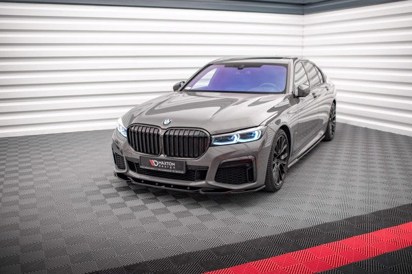 Maxton Front Splitter V.2 BMW 7 G11 M-Pack Facelift - Gloss Black