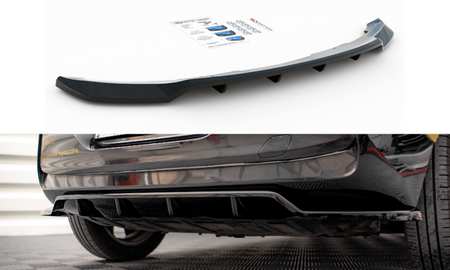 Maxton Central Rear Splitter (With Vertical Bars) BMW I3 Mk1 Facelift - Gloss Black