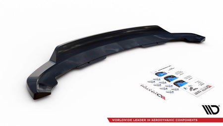 Maxton Central Rear Splitter (With Vertical Bars) BMW I3 Mk1 Facelift - Gloss Black