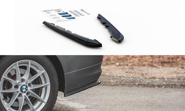 Maxton Rear Side Splitters BMW 3 E91 Facelift - Gloss Black