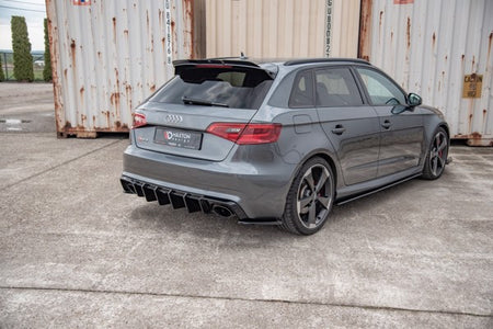 Maxton Rear Side Splitters V.2 Audi RS3 8V Sportback - Gloss Black