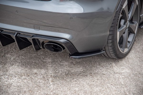 Maxton Rear Side Splitters V.2 Audi RS3 8V Sportback - Gloss Black