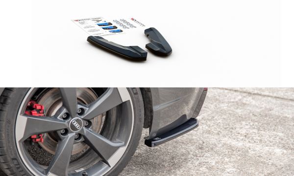 Maxton Rear Side Splitters V.2 Audi RS3 8V Sportback - Gloss Black