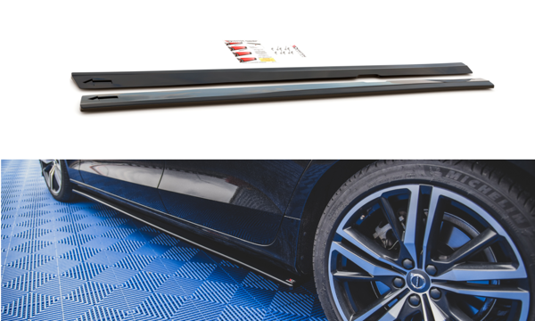 Maxton Side Skirts Diffusers V.2 Volvo S60/V60 R-Design Mk3 - Gloss Black
