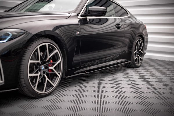 Maxton Side Skirts Diffusers V.1 BMW 4 M-Pack G22 - Gloss Black