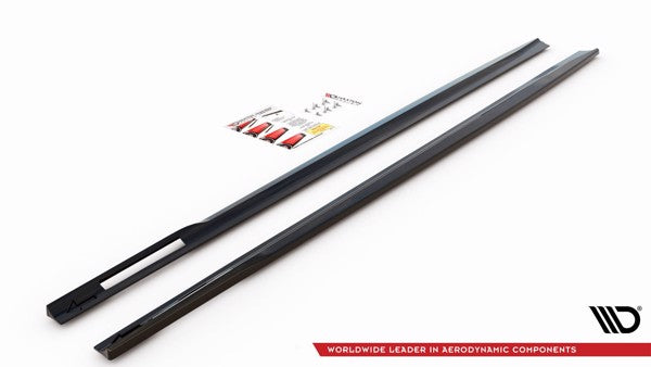 Maxton Side Skirts Diffusers V.1 BMW 4 M-Pack G22 - Gloss Black