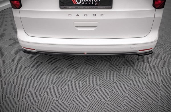Maxton Central Rear Splitter For Volkswagen Caddy Mk5 - Gloss Black