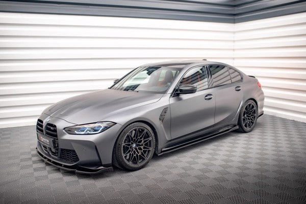 Maxton Side Skirts Diffusers V.2 BMW M3 G80 - Gloss Black