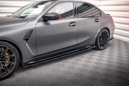 Maxton Side Skirts Diffusers V.2 BMW M3 G80 - Gloss Black