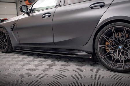 Maxton Side Skirts Diffusers V.2 BMW M3 G80 - Gloss Black