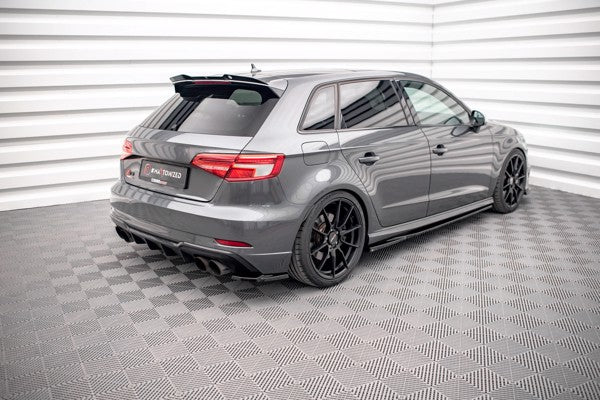Maxton Rear Side Splitters Audi S3 Sportback 8V Facelift - Gloss Black