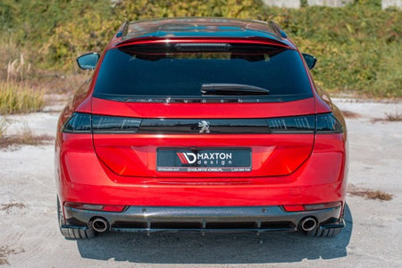 Maxton Central Rear Splitter(With Vertical Bars)  Peugeot 508 Sw Mk2 - Gloss Black
