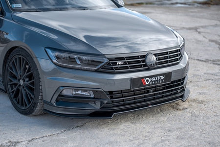 Maxton Front Splitter V.2 Volkswagen Passat R-Line B8 - Gloss Black