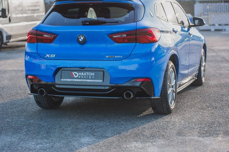 Maxton Rear Side Splitters For BMW X2 F39 M-Pack - Gloss Black