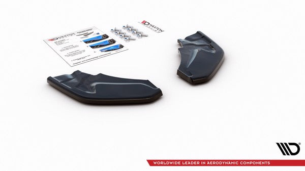 Maxton Rear Side Splitters For BMW X2 F39 M-Pack - Gloss Black