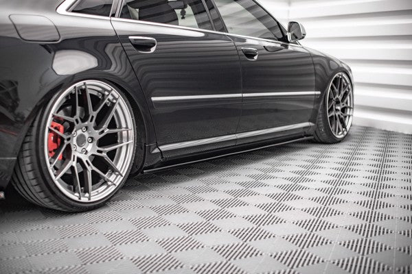 Maxton Side Skirts Diffusers Audi S8 D3 - Gloss Black
