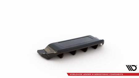 Maxton Central Rear Splitter (With Vertical Bars) Volkswagen T-Roc R Mk1 Facelift - Gloss Black