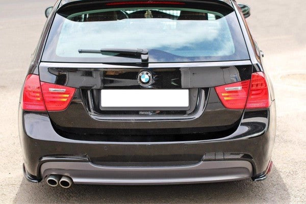 Maxton Rear Side Splitters For BMW 3 E91 M-Pack Facelift - Gloss Black