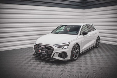 Maxton Front Splitter V.3 Audi S3 / A3 S-Line 8Y - Gloss Black