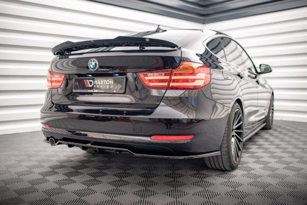 Maxton Central Rear Splitter (With Vertical Bars) BMW 3 Gt F34 - Gloss Black