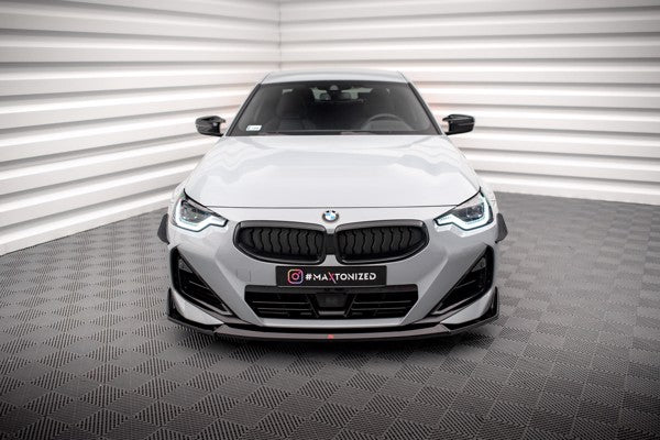 Maxton Front Splitter V.3 BMW 2 Coupe M-Pack / M240I G42 - Gloss Black
