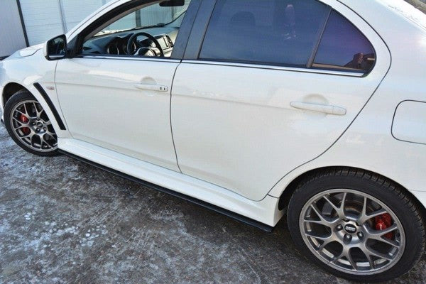 Maxton Side Skirts Diffusers Mitsubishi Lancer Evo X - Gloss Black