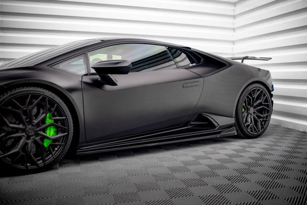 Maxton Side Skirts Diffusers Lamborghini Huracan Evo - Gloss Black