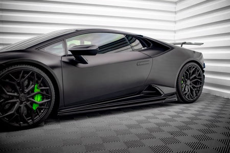 Maxton Side Skirts Diffusers Lamborghini Huracan Evo - Gloss Black