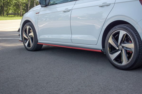 Maxton Side Skirts Diffusers VW Polo Mk6 Gti - Gloss Black