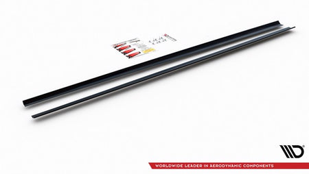 Maxton Side Skirts Diffusers VW Polo Mk6 Gti - Gloss Black