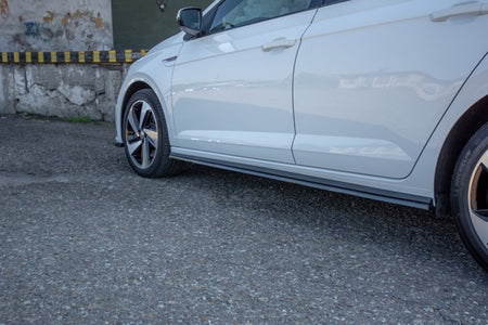 Maxton Side Skirts Diffusers VW Polo Mk6 Gti - Gloss Black
